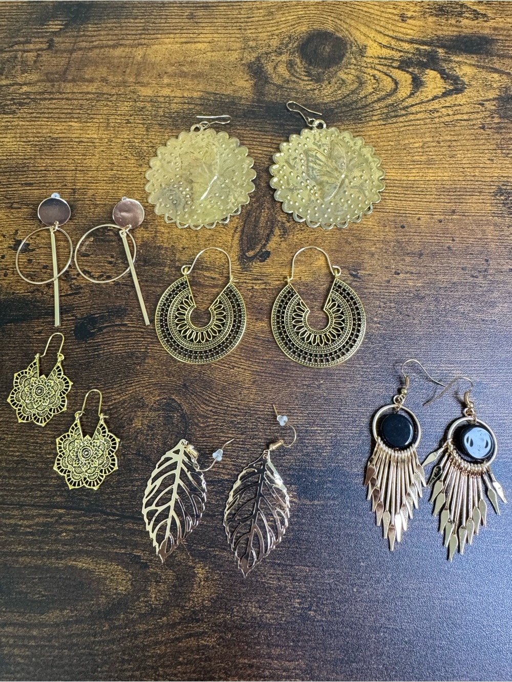 Gold Tone Mixed Earrings Set - Lightweight Women's Fashion Jewelry